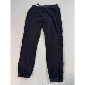 James Perse Womens 100% Cotton Mid Rise Tapered Leg Pull On Black Jogger Pants 0